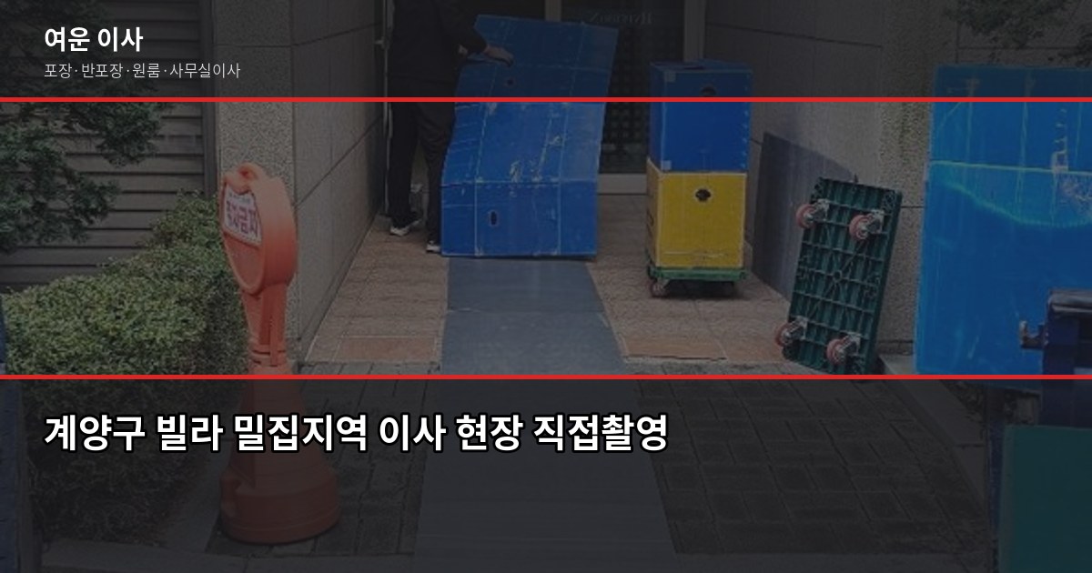 인천 계양구 이사 추천, 포장·반포장·일반 중 뭐가 맞을까 2