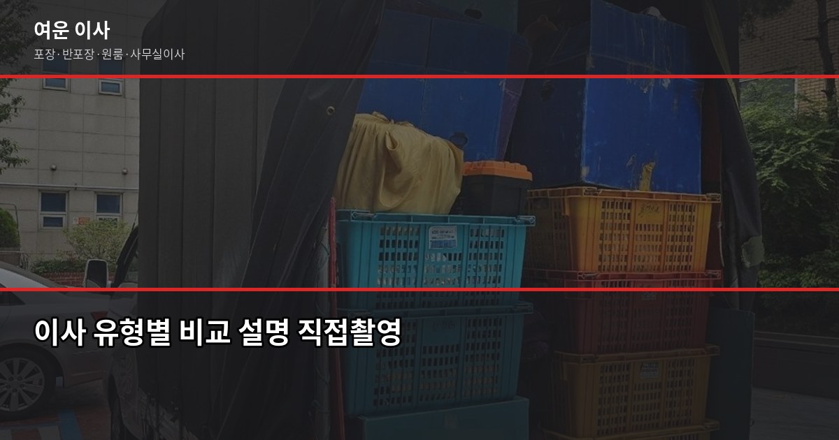 삼성이사 비용, 포장·반포장·일반 유형별로 얼마나 다를까 2