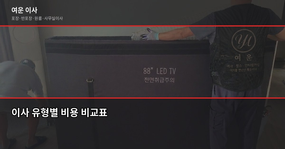 구리이사 비용, 이사 유형별 실제 견적 차이 2