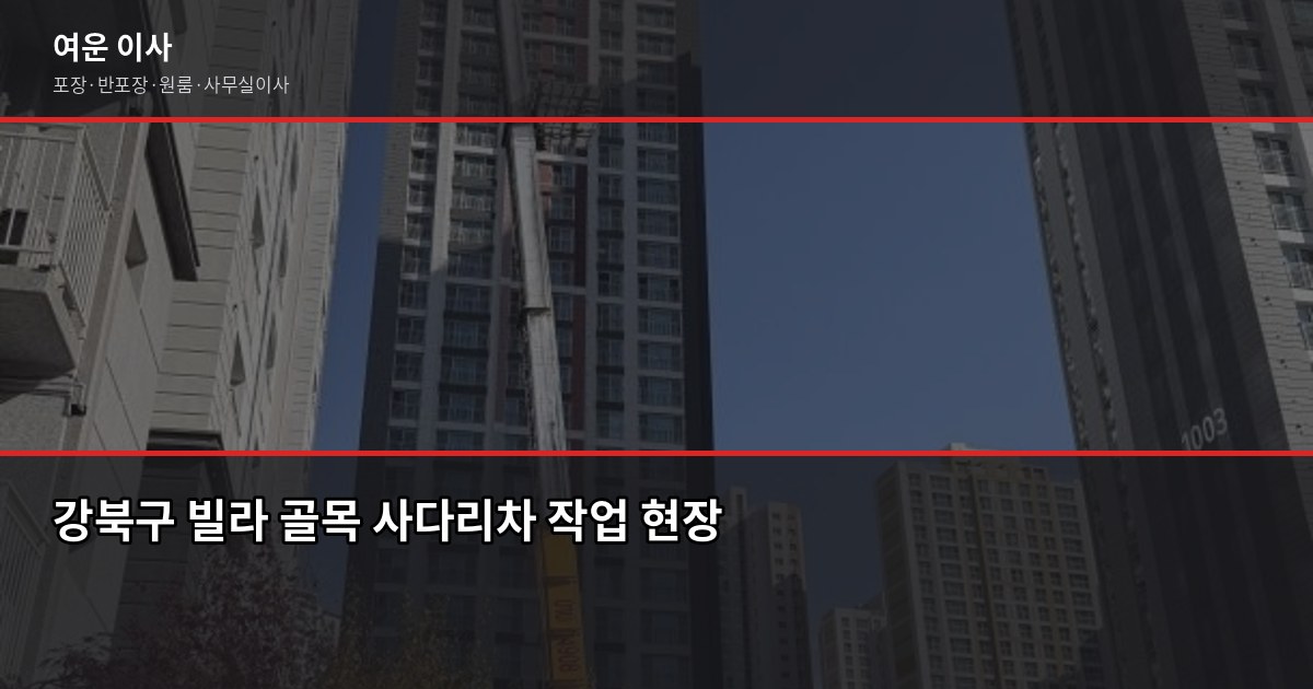 강북구 이사 비용, 1톤부터 5톤까지 포장·반포장 견적 비교 3