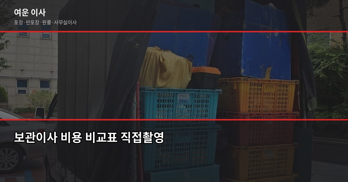 서울 보관이사 비용, 이사 날짜가 안 맞을 때 이렇게 하세요 3