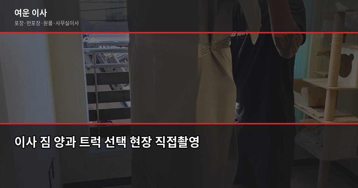 서울 포장이사 비용, 1톤·2.5톤·5톤 평수별 견적 비교 3