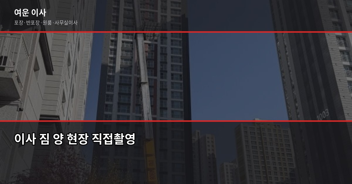 의정부시 포장이사 비용, 1톤부터 5톤까지 평수별 견적 기준 3