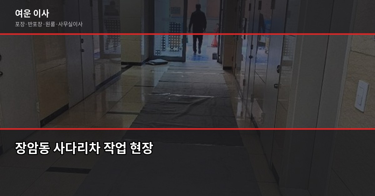 장암이사 비용, 포장·반포장 차이와 절약 방법 3