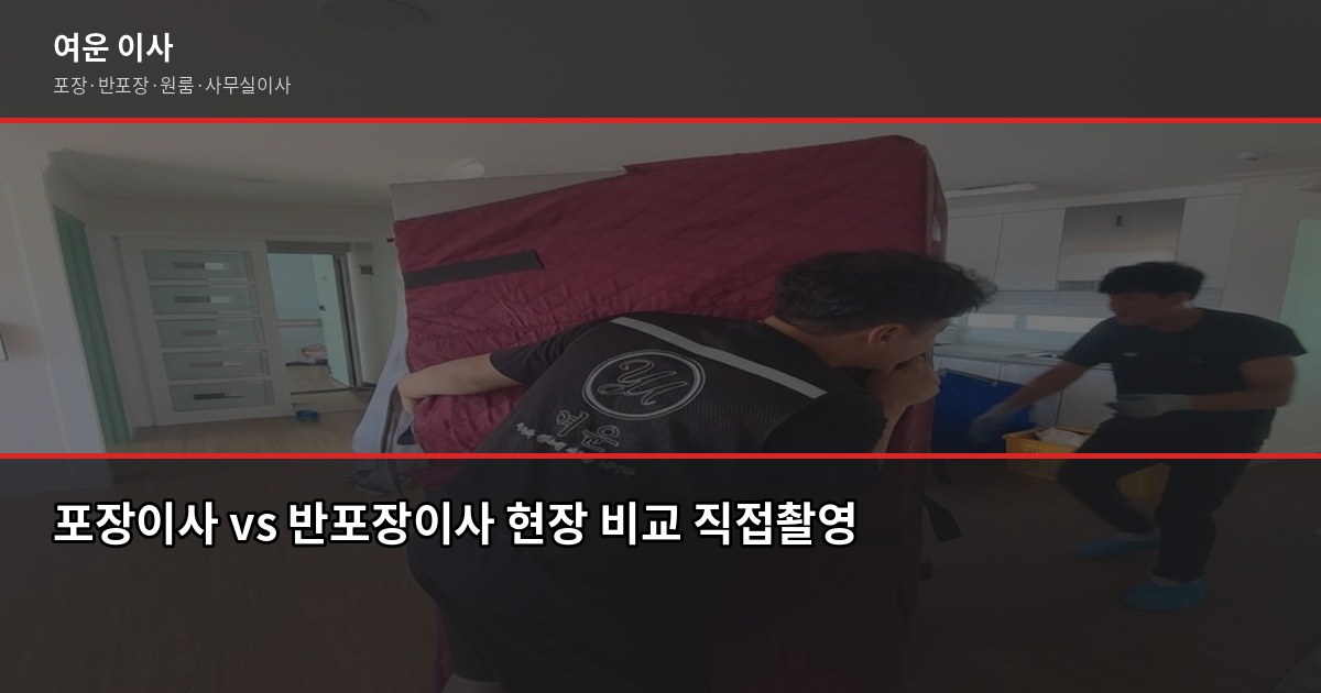 용인이사업체, 포장·반포장·일반이사 비용과 업체 고르는 법 3