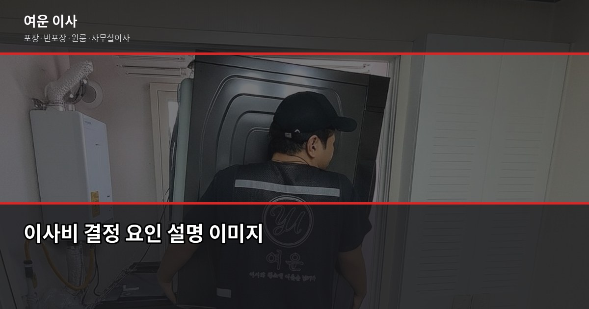 이사비 얼마 나올까? 서울·경기·인천 유형별 견적 기준 4