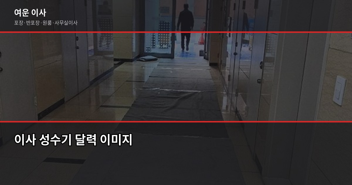 이사비 얼마 나올까? 서울·경기·인천 유형별 견적 기준 5