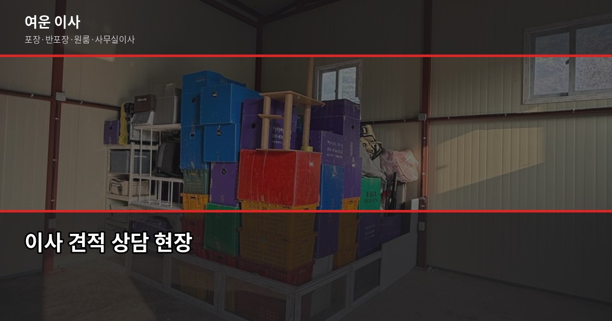 일산 포장이사 비용, 1톤·2.5톤·5톤 차량별 견적 비교 6