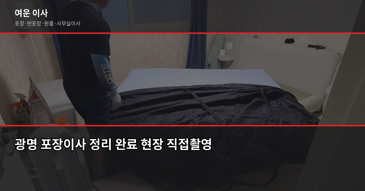 광명 포장이사 비용, 1톤·2.5톤·5톤 평수별 견적 비교 7