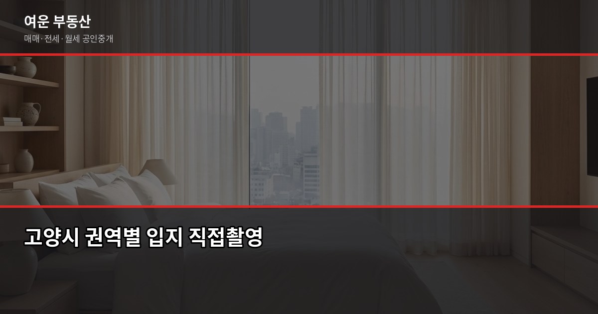고양시 부동산, 매수 전에 꼭 확인해야 할 것들 2