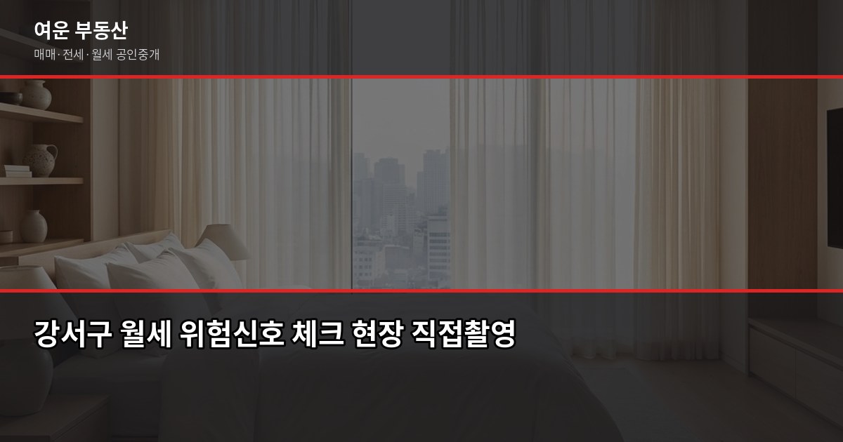 서울 강서구 월세 계약, 공인중개사가 짚어주는 체크리스트 5