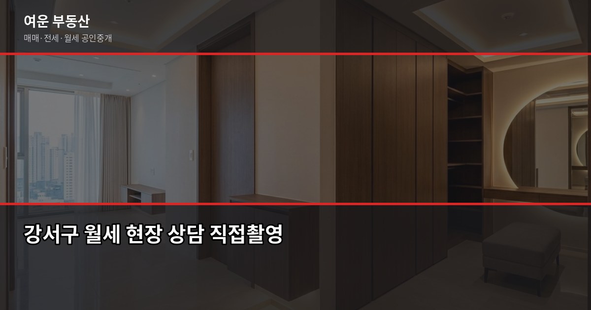 서울 강서구 월세 계약, 공인중개사가 짚어주는 체크리스트 7