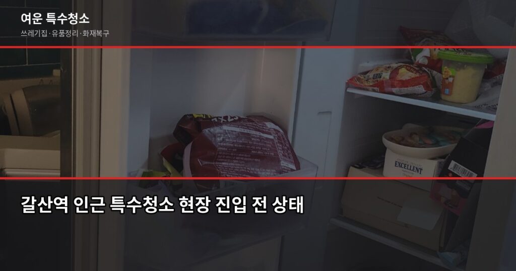 갈산역 특수청소, 쓰레기집·고독사·유품정리 비용과 진행 방법 - 갈산역 인근 특수청소 현장 진입 전 상태