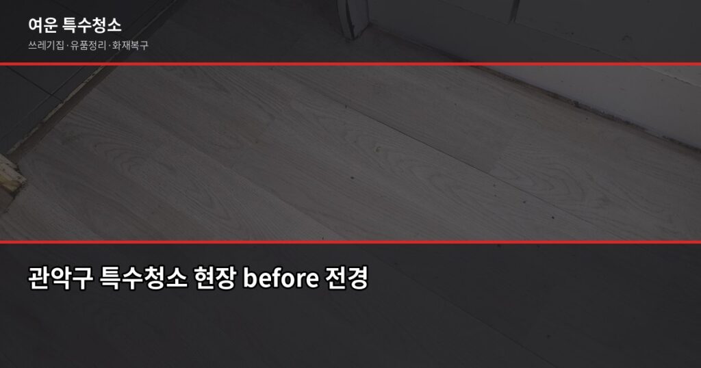 관악구 특수청소, 쓰레기집·고독사·유품정리 비용과 진행 과정 - 관악구 특수청소 현장 before 전경