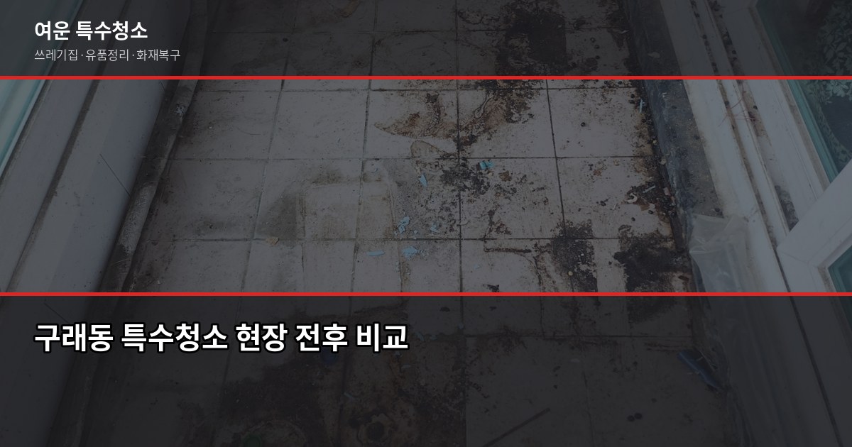 구래동 특수청소 추천, 쓰레기집·유품정리 업체 고르는 기준 1