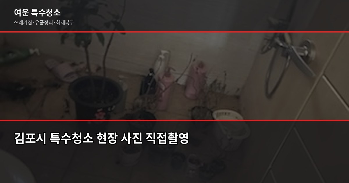 김포시 특수청소 추천, 쓰레기집·고독사·유품정리 업체 고르는 법 1