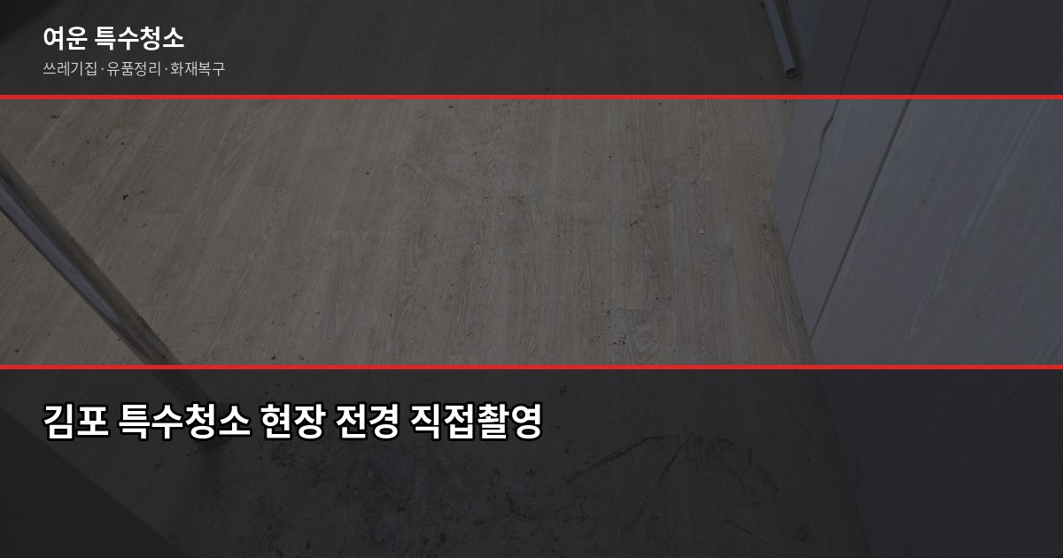 김포 특수청소 추천, 업체 고를 때 이것만 보세요 1