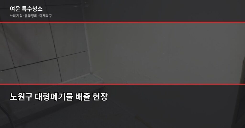노원 폐기물 처리 방법, 대형폐기물부터 특수청소까지 - 노원구 대형폐기물 배출 현장