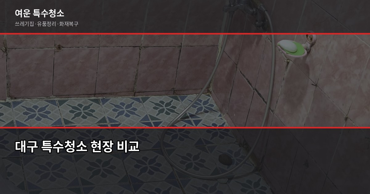 대구 특수청소 비용, 현장 사진 3장이면 10분 안에 견적 나옵니다 1