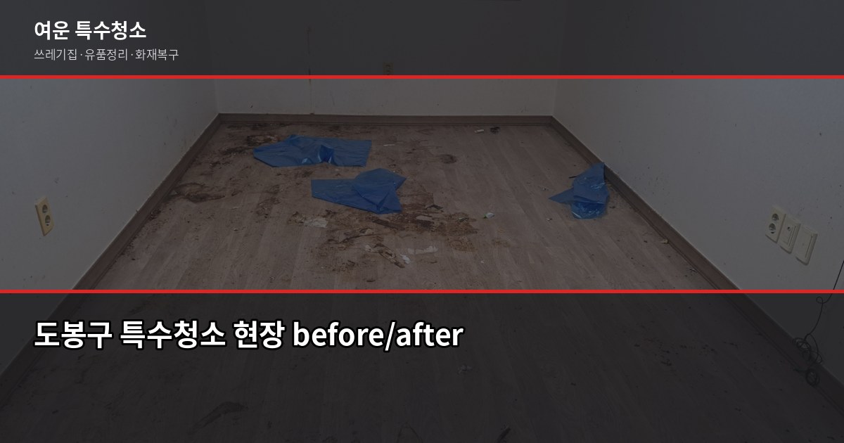 도봉구 특수청소 전화번호, 쓰레기집·고독사·유품정리 연락처 찾는 법 1