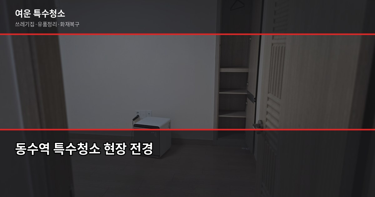 동수역 특수청소 가격, 현장 보기 전에 알아두면 좋은 것들 1