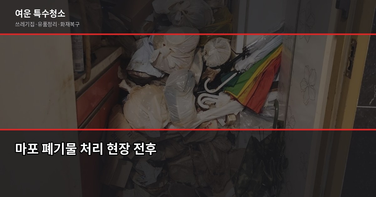 마포 폐기물 처리, 쓰레기집·유품정리·화재복구 비용과 절차 1