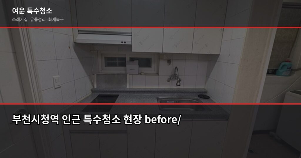부천시청역 특수청소, 처음 요청할 때 알아두면 좋은 것들 - 부천시청역 인근 특수청소 현장 before/after
