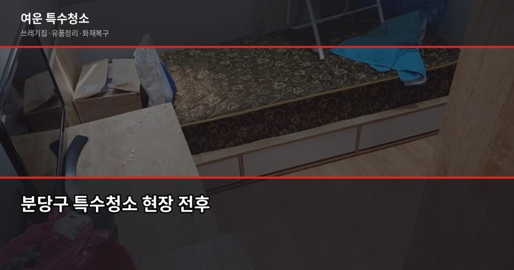 분당구 특수청소 추천, 쓰레기집·고독사·화재복구 업체 고르는 법 - 분당구 특수청소 현장 전후
