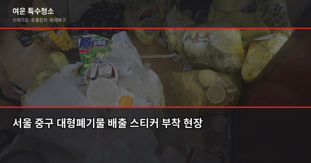 서울 중구 대형폐기물 버리는 방법, 이사 전에 꼭 확인하세요 - 서울 중구 대형폐기물 배출 스티커 부착 현장
