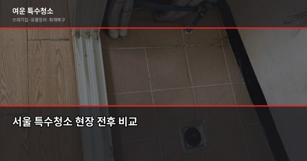 서울 특수청소 비용, 쓰레기집·고독사·유품정리 상황별 정리 - 서울 특수청소 현장 전후 비교