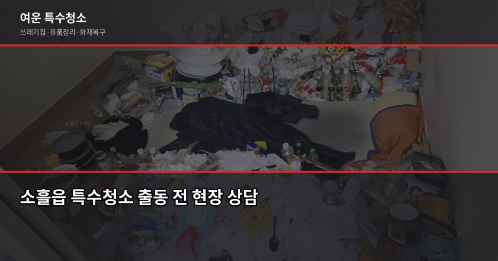 소흘읍 특수청소 전화번호, 연락 전에 알아두면 좋은 것들 - 소흘읍 특수청소 출동 전 현장 상담