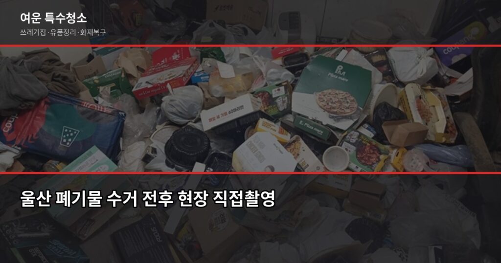 울산 폐기물 수거, 무료·유료 기준과 특수청소 연계까지 - 울산 폐기물 수거 전후 현장 직접촬영