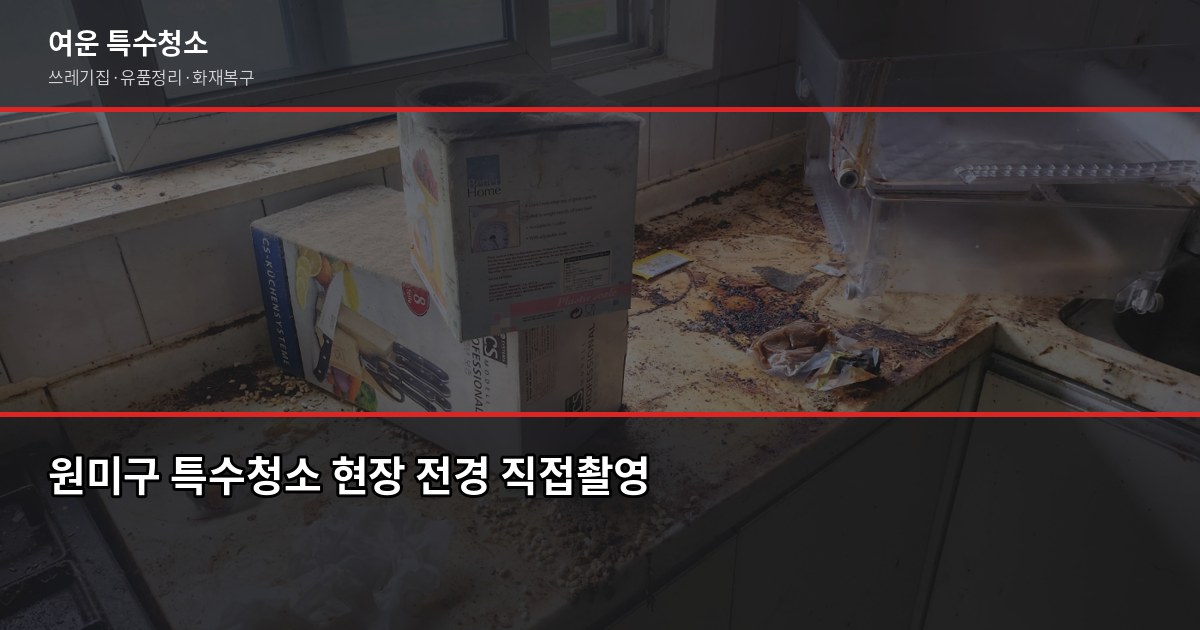 원미구 특수청소 추천, 쓰레기집·고독사·유품정리 업체 고르는 법 1