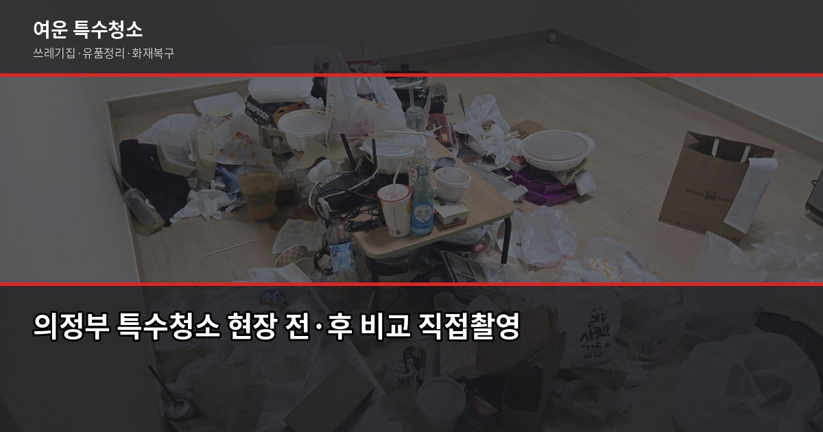 의정부시 특수청소, 쓰레기집·고독사·화재복구 비용과 진행 방식 1