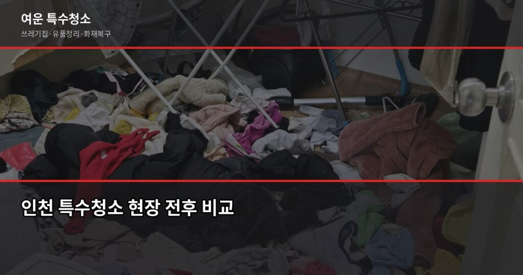 인천 특수청소 전화번호, 업체 부르기 전에 확인할 것들 - 인천 특수청소 현장 전후 비교