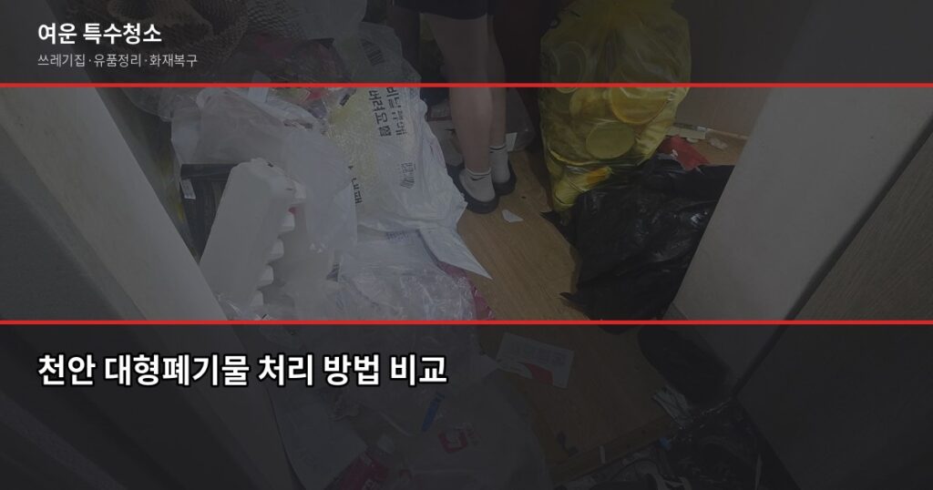 천안 대형폐기물 처리 방법, 구청 신청 vs 전문 업체 언제 쓸까 - 천안 대형폐기물 처리 방법 비교