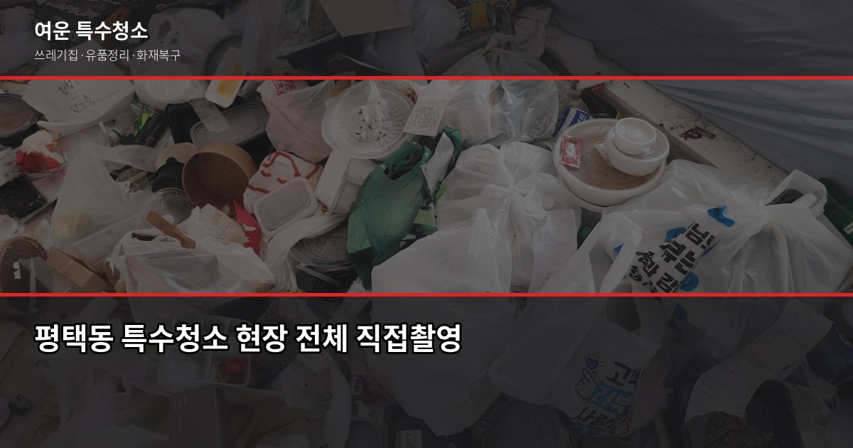 평택동 특수청소, 고독사·쓰레기집·유품정리 비용과 진행 순서 1