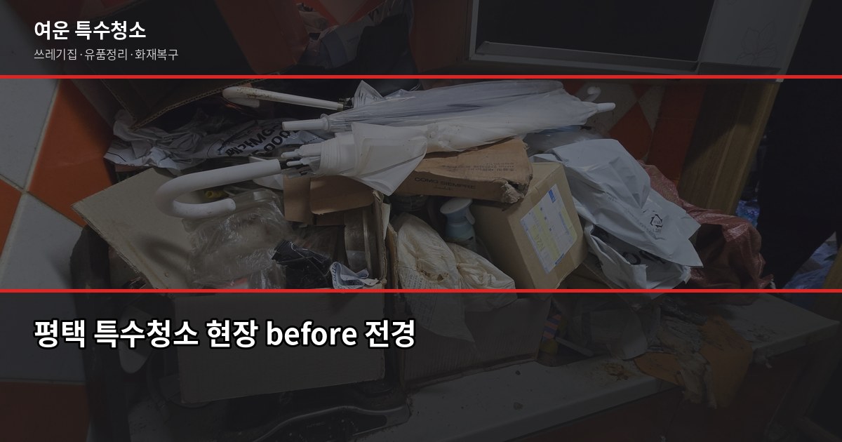 평택 특수청소, 쓰레기집·고독사·유품정리 비용과 진행 과정 1