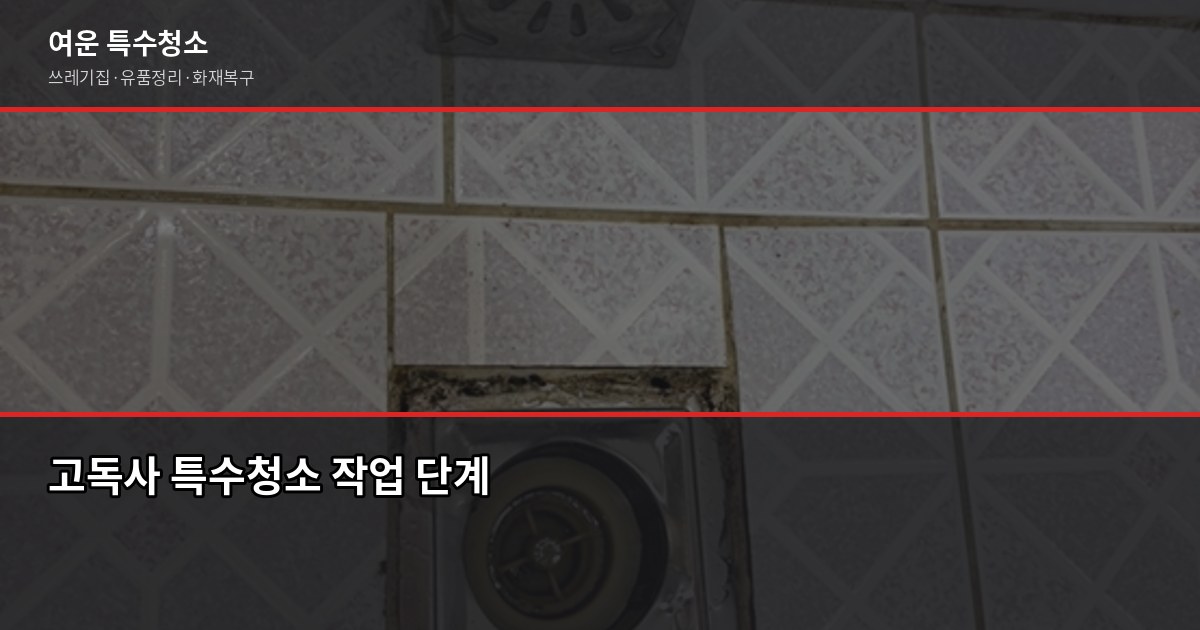 제기동 고독사 청소, 처음 맞닥뜨린 분을 위한 실전 안내 2