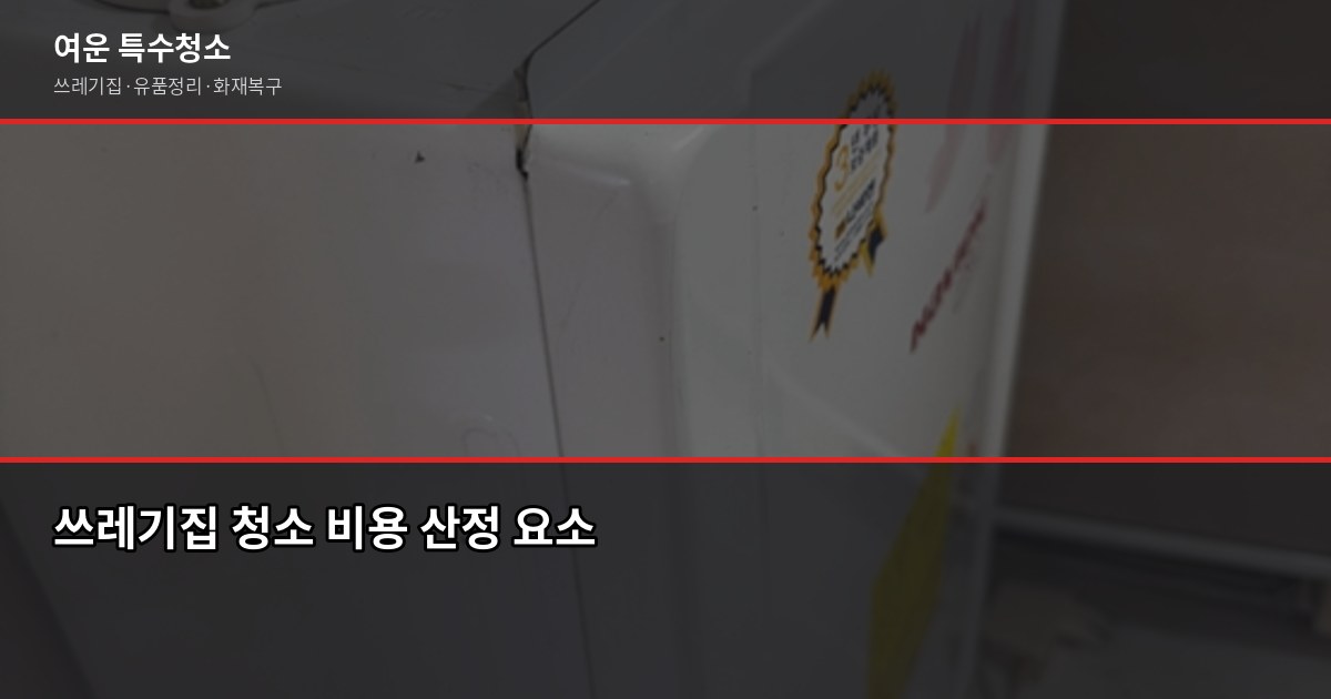 오장동 쓰레기집 청소 비용과 작업 흐름, 업체 고르는 법 2