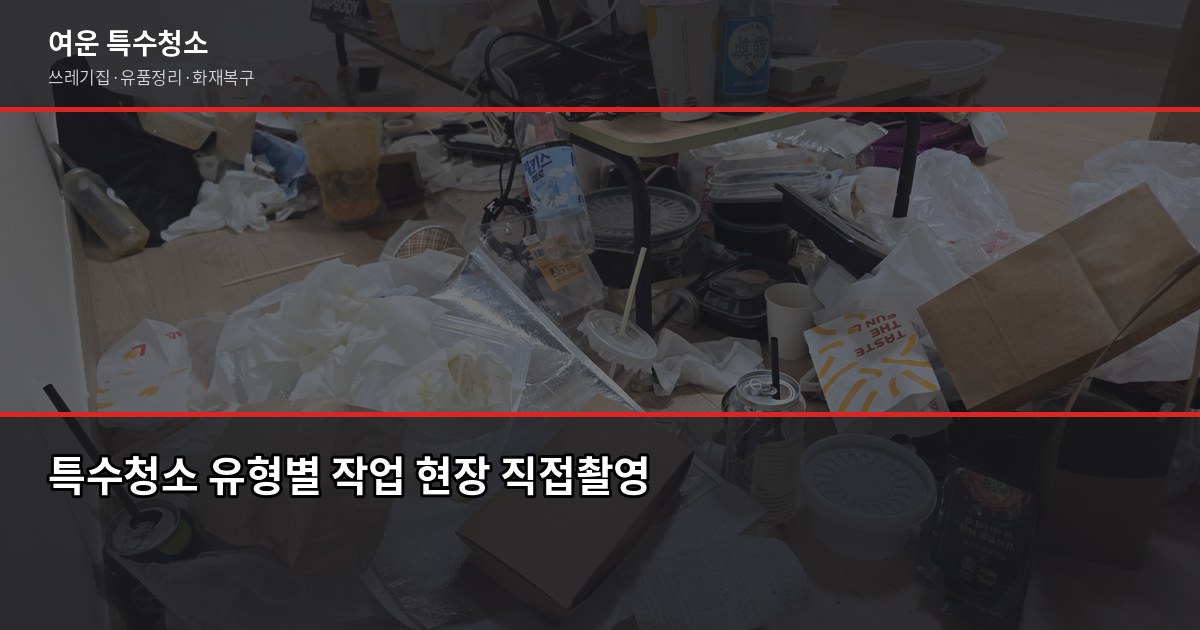 의정부시 특수청소, 쓰레기집·고독사·화재복구 비용과 진행 방식 2