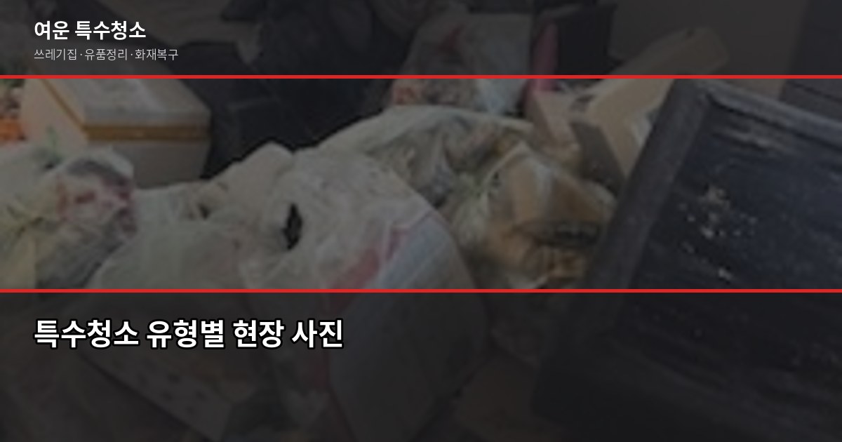 포천시 특수청소 예약, 쓰레기집·유품정리 비용과 절차 2