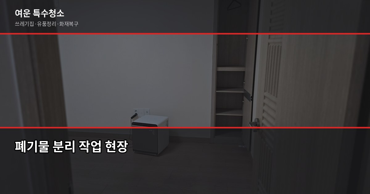 대구 쓰레기집 청소, 비용과 진행 방식 정리 2