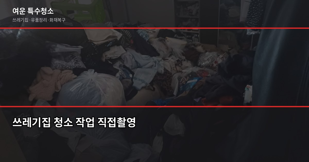 서울 특수청소 비용, 쓰레기집·고독사·유품정리 상황별 정리 3