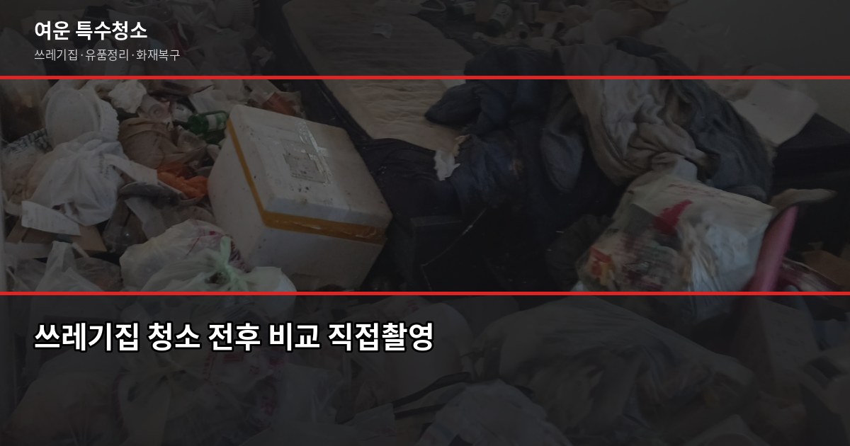 동탄역 특수청소 추천, 고독사·쓰레기집·화재복구 실제 진행 방식 3