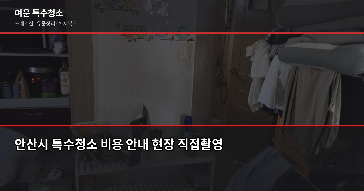 안산시 특수청소, 쓰레기집·고독사·유품정리 비용과 진행 방식 3