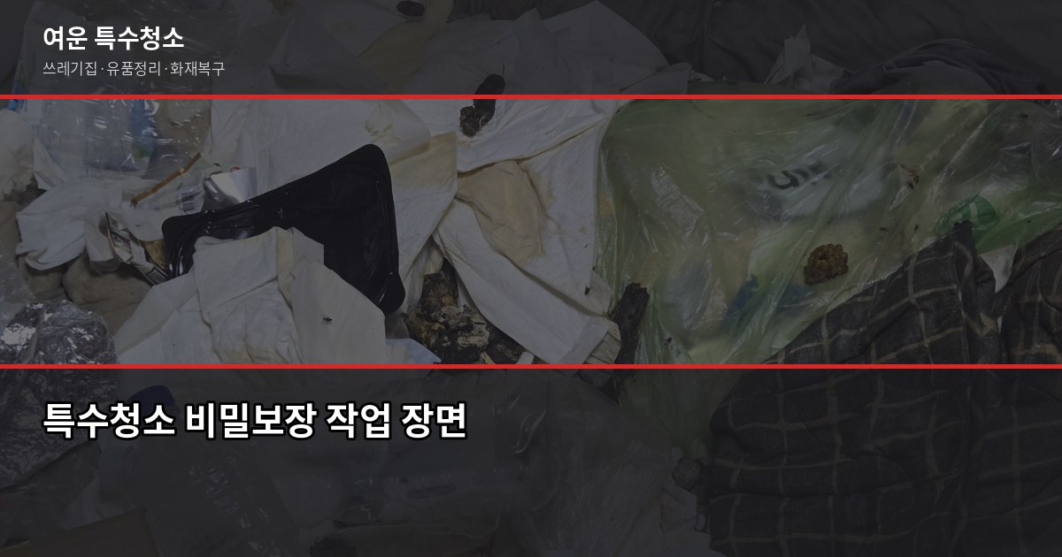 의정부동 특수청소 추천, 고독사·쓰레기집·유품정리 업체 고르는 법 3