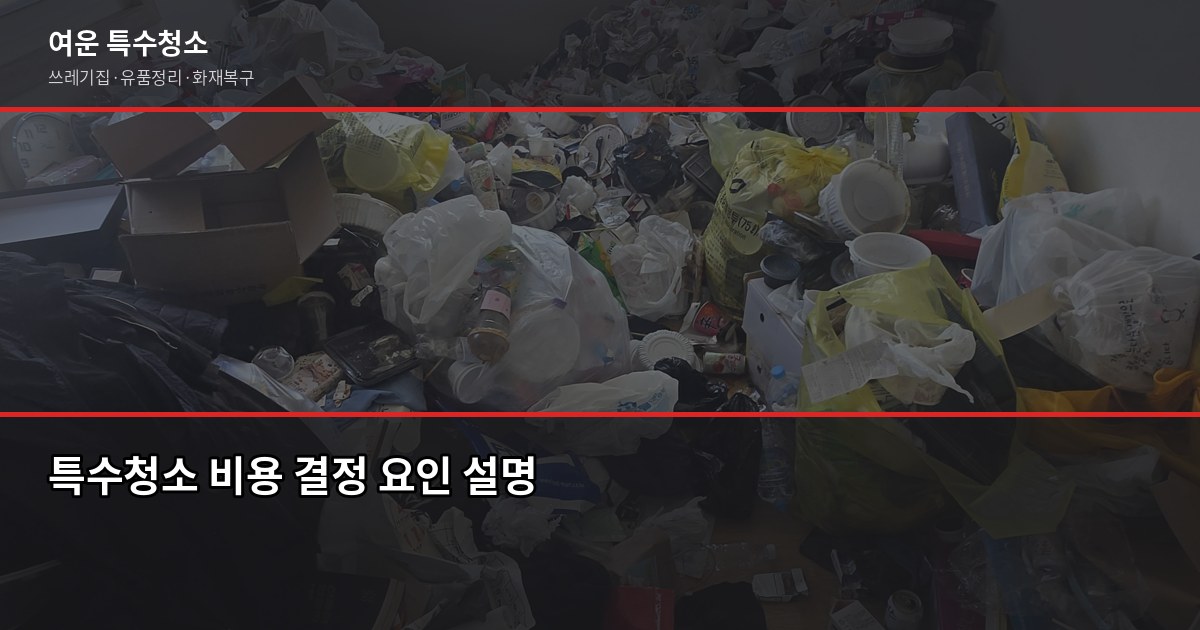 도봉구 특수청소 가격, 현장 보기 전에 알아두면 좋은 것들 3