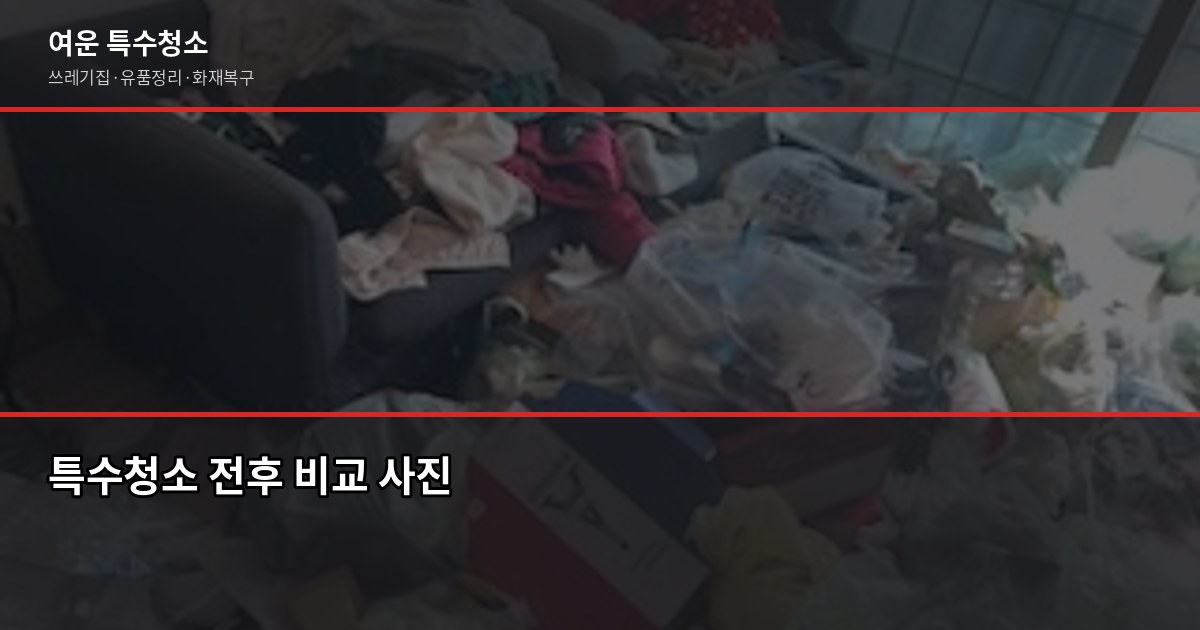 포천시 특수청소 예약, 쓰레기집·유품정리 비용과 절차 3