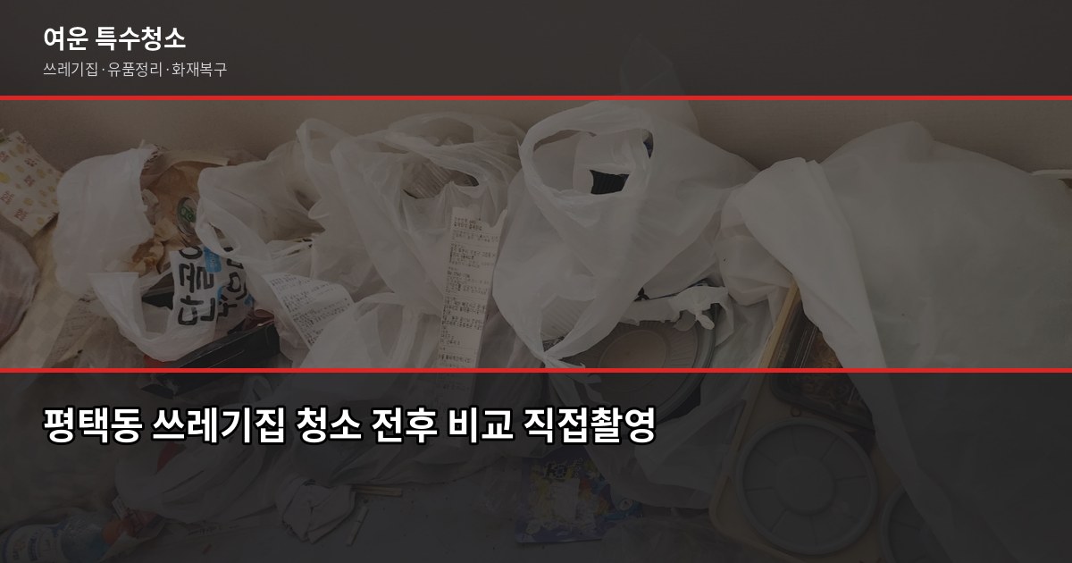 평택동 특수청소, 고독사·쓰레기집·유품정리 비용과 진행 순서 3